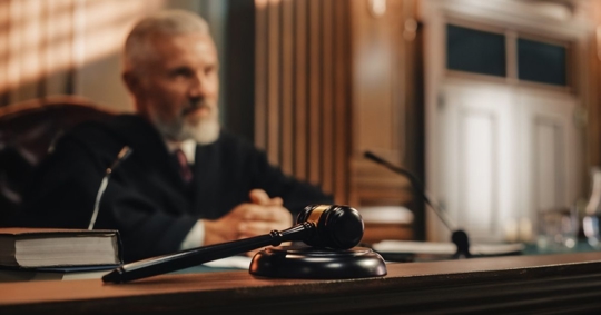 judge in the courtroom